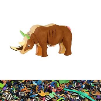 Nashorn aus recycelten Flip Flops